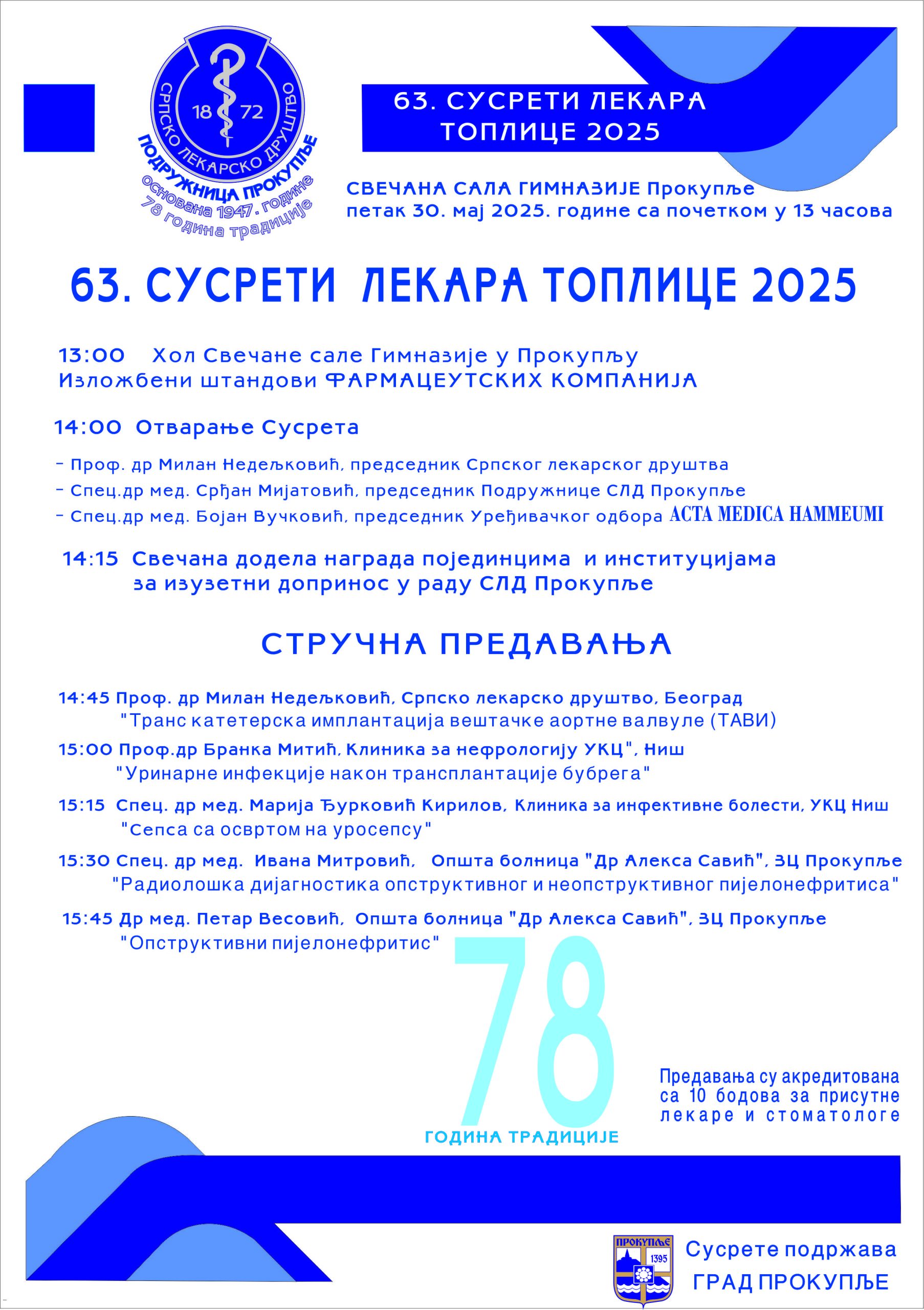 Подружница Прокупље - 63. Сусрет лекара Топлице